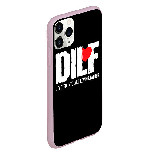 Чехол iPhone 11 Pro матовый DILF - devoted involved loving father / 3D-Розовый – фото 2