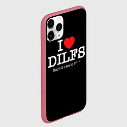 Чехол iPhone 11 Pro матовый Я люблю DILFs, цвет: 3D-малиновый — фото 2