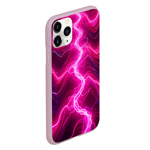 Чехол iPhone 11 Pro матовый Pink lightnings - ai art fantasy / 3D-Розовый – фото 2