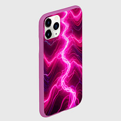 Чехол iPhone 11 Pro матовый Pink lightnings - ai art fantasy, цвет: 3D-фиолетовый — фото 2