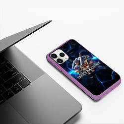 Чехол iPhone 11 Pro матовый Captain Titus Warhammer 40000 space marine 2, цвет: 3D-фиолетовый — фото 2