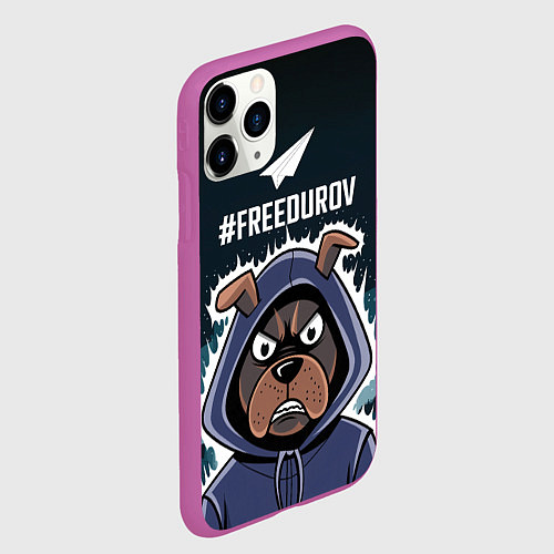 Чехол iPhone 11 Pro матовый Свободу Павлу Дурову / 3D-Фиолетовый – фото 2