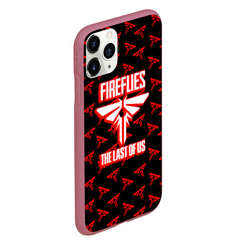 Чехол iPhone 11 Pro матовый The Last of Us pattern game / 3D-Малиновый – фото 2