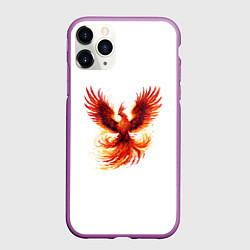 Чехол iPhone 11 Pro матовый Восставший из пепла Феникс, цвет: 3D-фиолетовый