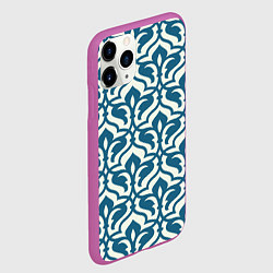 Чехол iPhone 11 Pro матовый Геометрический узор синий, цвет: 3D-фиолетовый — фото 2