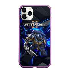 Чехол iPhone 11 Pro матовый Warhammer 40000 space marine 2 ультрамарин, цвет: 3D-фиолетовый