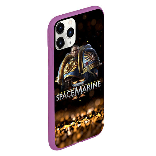 Чехол iPhone 11 Pro матовый Captain Titus Warhammer 40000 space marine 2 / 3D-Фиолетовый – фото 2