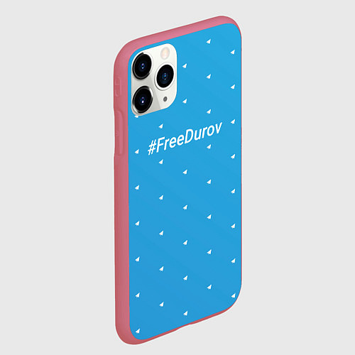 Чехол iPhone 11 Pro матовый Freedurov паттерн из самолётиков / 3D-Малиновый – фото 2