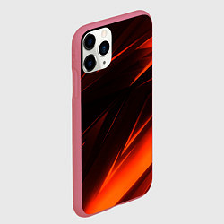 Чехол iPhone 11 Pro матовый Geometry orange stripes, цвет: 3D-малиновый — фото 2