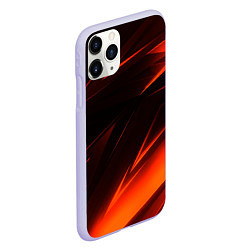 Чехол iPhone 11 Pro матовый Geometry orange stripes, цвет: 3D-светло-сиреневый — фото 2