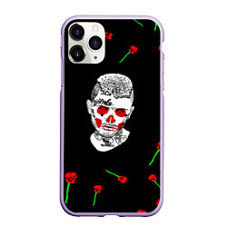 Чехол iPhone 11 Pro матовый Lil peep rap band rose, цвет: 3D-светло-сиреневый