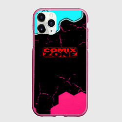 Чехол iPhone 11 Pro матовый Comix zone hexagon, цвет: 3D-малиновый