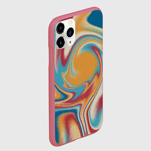 Чехол iPhone 11 Pro матовый Абстракция цветные вихри / 3D-Малиновый – фото 2