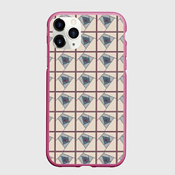 Чехол iPhone 11 Pro матовый Паттерн витраж графичная роза, цвет: 3D-малиновый