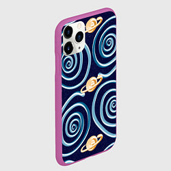Чехол iPhone 11 Pro матовый Абстрактный 3D космос, цвет: 3D-фиолетовый — фото 2