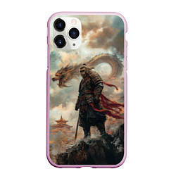 Чехол iPhone 11 Pro матовый Wukong и дракон, цвет: 3D-розовый