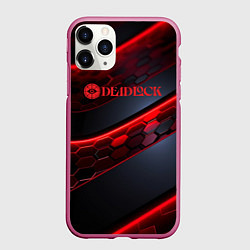 Чехол iPhone 11 Pro матовый Deadlock logo красные соты и неон, цвет: 3D-малиновый