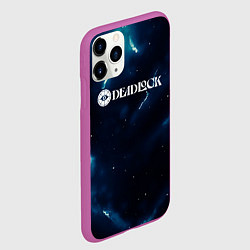 Чехол iPhone 11 Pro матовый Deadlock logo синие молнии, цвет: 3D-фиолетовый — фото 2