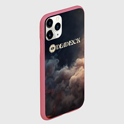 Чехол iPhone 11 Pro матовый Deadlock лого и туман, цвет: 3D-малиновый — фото 2