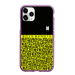 Чехол iPhone 11 Pro матовый BTS pattern kpop, цвет: 3D-фиолетовый