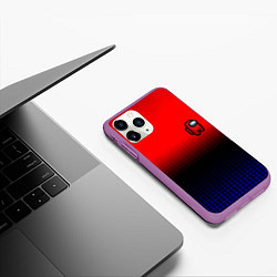 Чехол iPhone 11 Pro матовый Among us geometry gradient, цвет: 3D-фиолетовый — фото 2