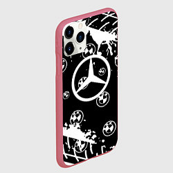 Чехол iPhone 11 Pro матовый BMW x mercedes, цвет: 3D-малиновый — фото 2