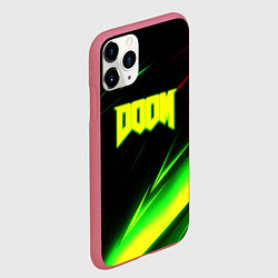 Чехол iPhone 11 Pro матовый Doom кислотные линии, цвет: 3D-малиновый — фото 2