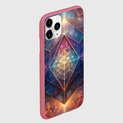 Чехол iPhone 11 Pro матовый Космическая геометрическая абстракция, цвет: 3D-малиновый — фото 2