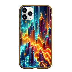 Чехол iPhone 11 Pro матовый Neon metropolis - vaporwave, цвет: 3D-коричневый