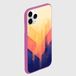 Чехол iPhone 11 Pro матовый Abstract art - geometric shapes, цвет: 3D-фиолетовый — фото 2