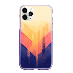 Чехол iPhone 11 Pro матовый Abstract art - geometric shapes, цвет: 3D-светло-сиреневый