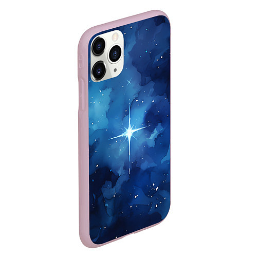 Чехол iPhone 11 Pro матовый Звезда в ночном небе / 3D-Розовый – фото 2