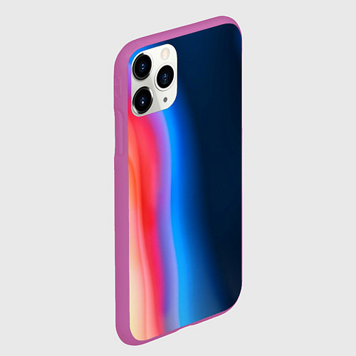 Чехол iPhone 11 Pro матовый Неоновый градиент разводы / 3D-Фиолетовый – фото 2