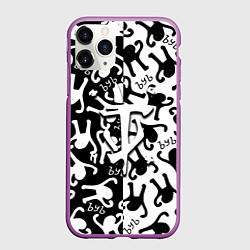 Чехол iPhone 11 Pro матовый Doom logo мем, цвет: 3D-фиолетовый