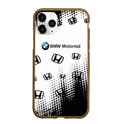 Чехол iPhone 11 Pro матовый BMW x honda pattern, цвет: 3D-коричневый