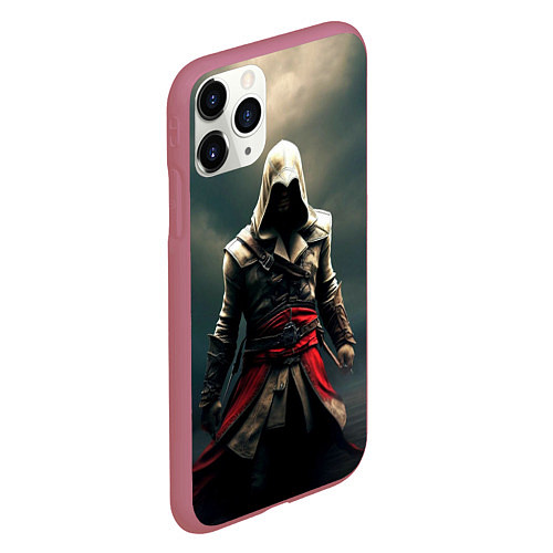 Чехол iPhone 11 Pro матовый Assassins creed 2 / 3D-Малиновый – фото 2