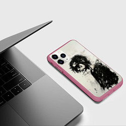 Чехол iPhone 11 Pro матовый Рисунок карандашом, цвет: 3D-малиновый — фото 2