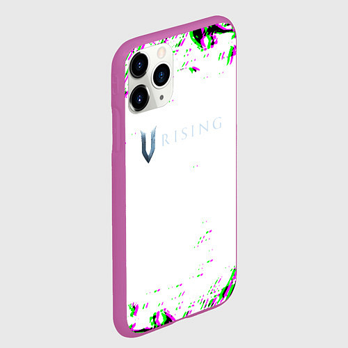 Чехол iPhone 11 Pro матовый Vrising глитч краски / 3D-Фиолетовый – фото 2