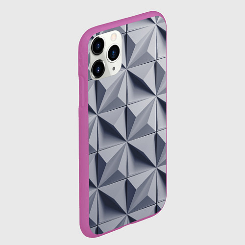 Чехол iPhone 11 Pro матовый Геометрическая плитка / 3D-Фиолетовый – фото 2