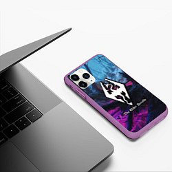 Чехол iPhone 11 Pro матовый Skyrim game steel, цвет: 3D-фиолетовый — фото 2