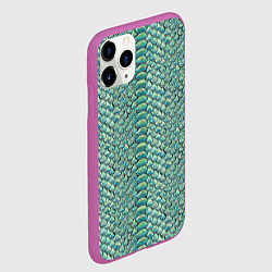 Чехол iPhone 11 Pro матовый Змеиная кожа паттерн, цвет: 3D-фиолетовый — фото 2