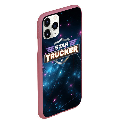 Чехол iPhone 11 Pro матовый Star Trucker logo space / 3D-Малиновый – фото 2