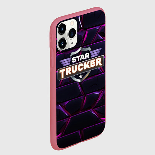 Чехол iPhone 11 Pro матовый Star Trucker логотип / 3D-Малиновый – фото 2