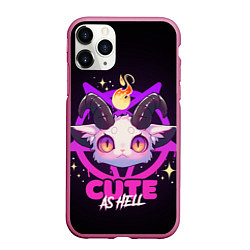 Чехол iPhone 11 Pro матовый Cute as hell, цвет: 3D-малиновый