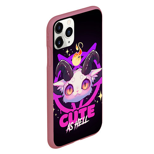 Чехол iPhone 11 Pro матовый Cute as hell / 3D-Малиновый – фото 2