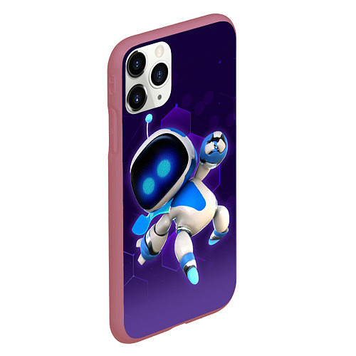 Чехол iPhone 11 Pro матовый Mascot - Astro Bot / 3D-Малиновый – фото 2