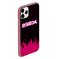 Чехол iPhone 11 Pro матовый Roblox fire pink, цвет: 3D-малиновый — фото 2