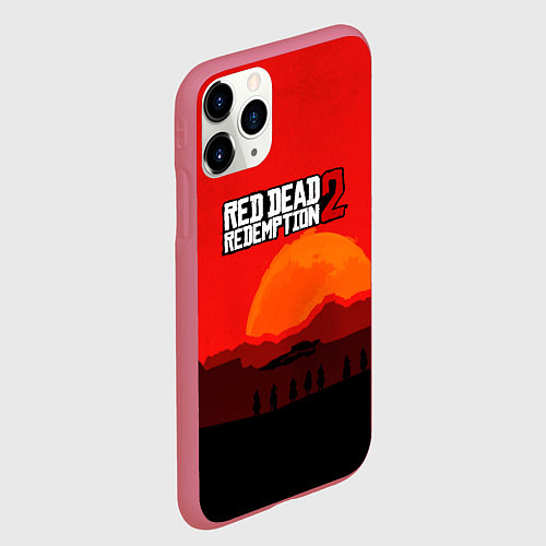 Чехол iPhone 11 Pro матовый Red Dead Redemption game / 3D-Малиновый – фото 2