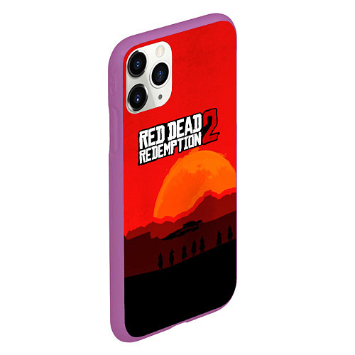 Чехол iPhone 11 Pro матовый Red Dead Redemption game / 3D-Фиолетовый – фото 2