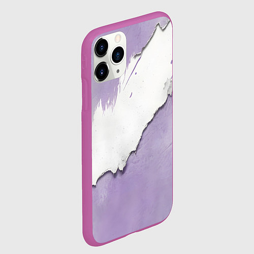 Чехол iPhone 11 Pro матовый Штукатурка и лавандовая краска / 3D-Фиолетовый – фото 2